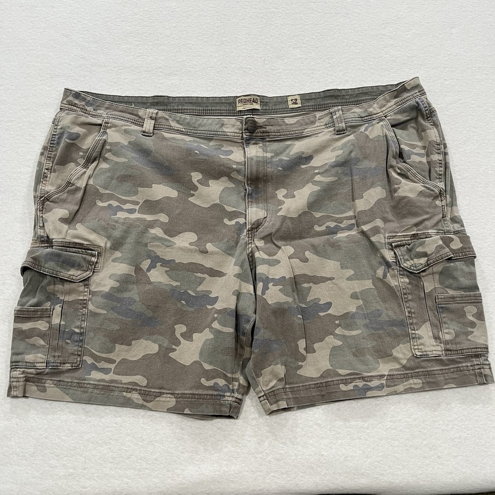 RedHead Mens Camo Cargo Shorts Size 52 Gray Cotton Stretch Utility Gorpcore